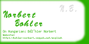 norbert bohler business card